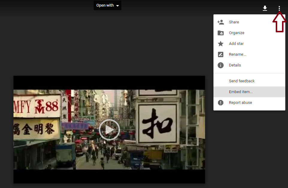 google drive video preview mode